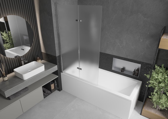 Παραβάν μπανιέρας με ανθρακί προφίλ